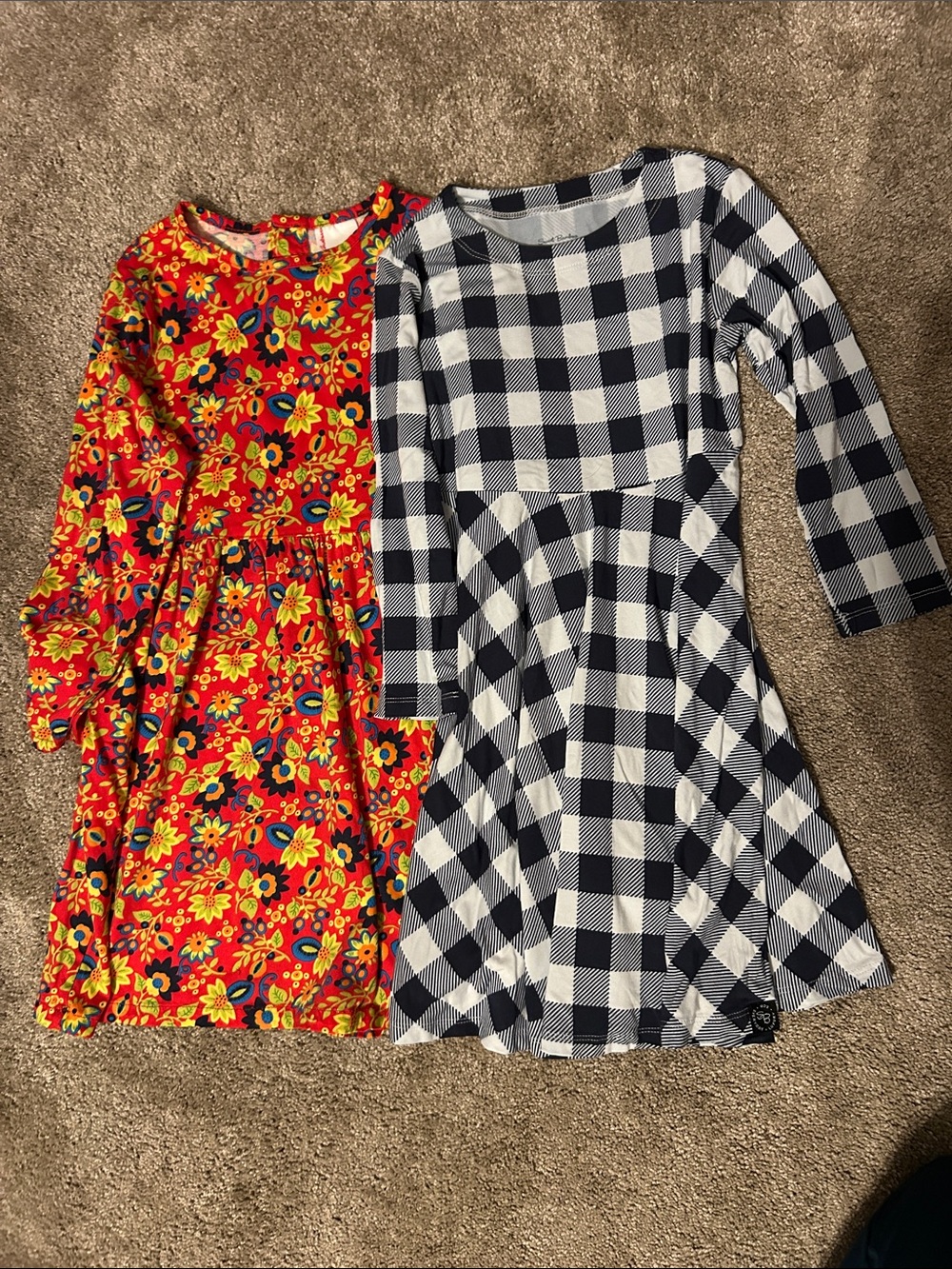 Bundle of 2 size 6 dresses. Floral Hannah Anderson. Plaid is Sweet Bamboo
